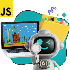Язык программирования JavaScript + AI. Проектное обучение + геймификация + AI-помощники - КИБЕРшкола программирования для детей, компьютерные курсы для школьников, начинающих и подростков - KIBERone г. Гусиноозерск