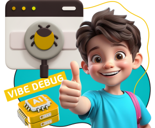 Тестирование & Vibe Debug. Охотники за багами - КИБЕРшкола программирования для детей, компьютерные курсы для школьников, начинающих и подростков - KIBERone г. Гусиноозерск